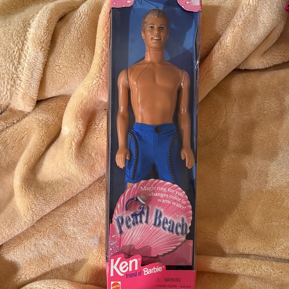 1997 Vintage Mattel Pearl Beach Ken Doll with Color-Changing Ring in Box